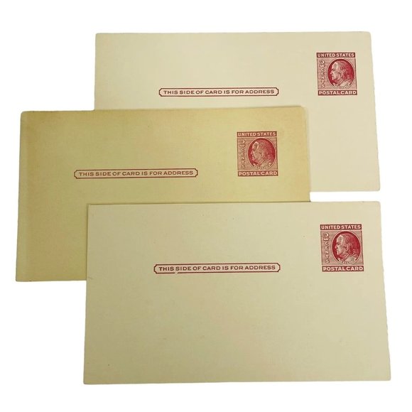 3 USPS 2 Cent Postal Card Benjamin  Franklin Pre Stamp Postcard UNUSED Vintage - Picture 1 of 6